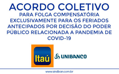 Acordo para folga compensatória cabe para feriados prolongados por decisão do poder público