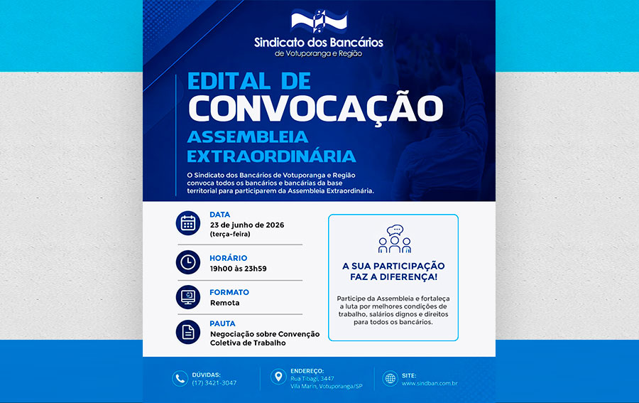 EDITAL DE CONVOCAÇÃO ASSEMBLEIA EXTRAORDINARIA