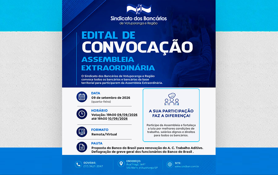 EDITAL DE CONVOCAÇÃO BANCO DO BRASIL GREVE