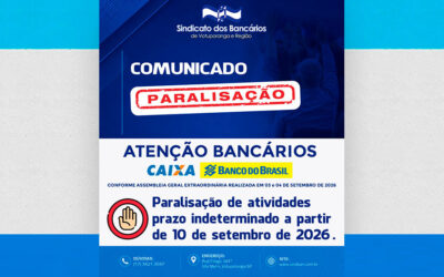 COMUNICADO PARALIZAÇÃO CAIXA E BB